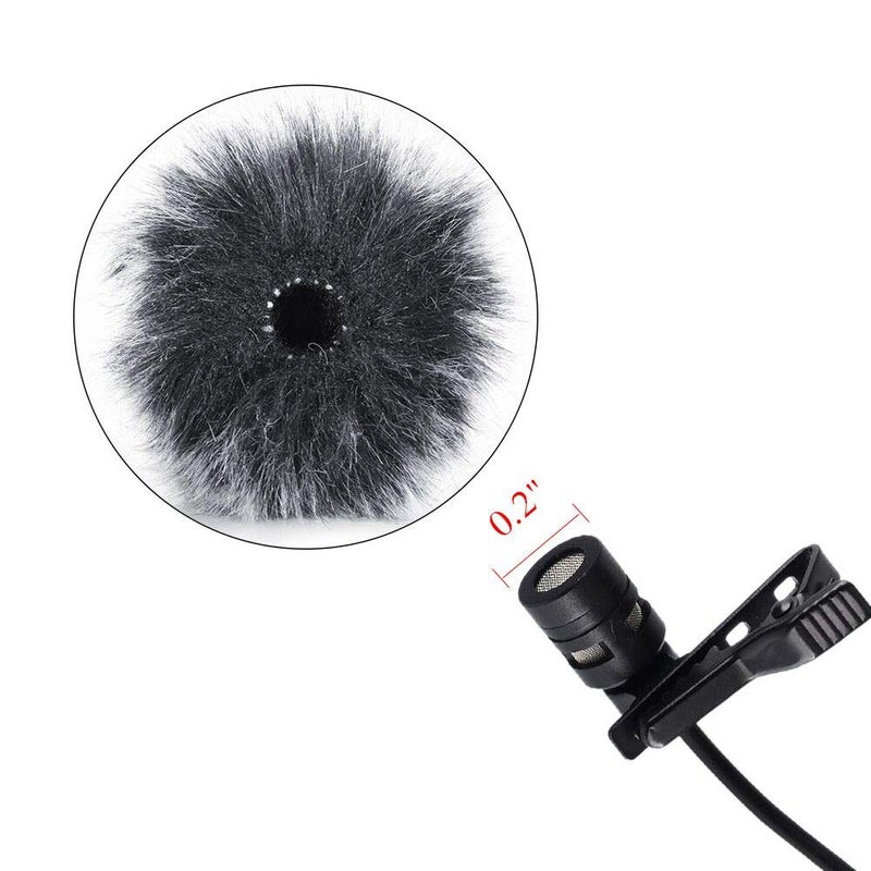BornFeel Lavalier Wind Muff 3 Pack Lapel Microphone Wind Muff 0.2/0.4 Inch Furry Lav Windscreen Windproof Wind Screen (0.2inch, Black/White) - Image 2